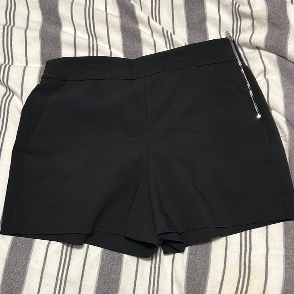 Black Women's Shorts with Side Zipper